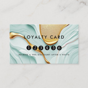 Loyalty 5 Nagel Lash Beauty Glitter Guld Visitkort