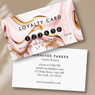Loyalty 5 Nails Lashes Beauty Glitter Gold Visitkort
