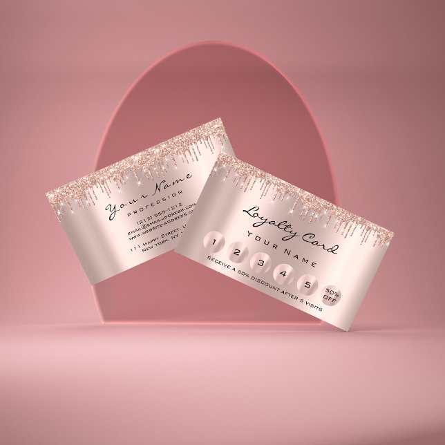 Loyalty 6 Makeup Esthetician Eyelash Ro Drives Visitkort (Loyalty 6 Makeup Esthetician Eyelash Rose Drips Business Card)