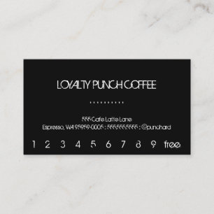 Loyalty Black Coffee Slå Card Lojalitetskort