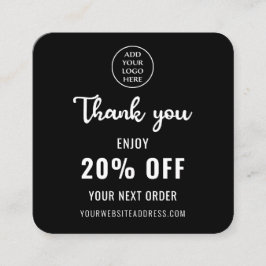 Loyalty Black White Elegant QR-kod Business Logoty Rabattkort