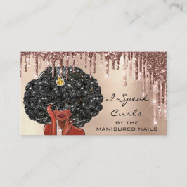 Loyalty Card 10 Slå Curly Hairdresser Girl Visitkort