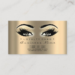 Loyalty Card 6 Beauty Lash Guld Makeup Artist Lojalitetskort