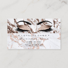 Loyalty Card 6 Beauty Salon Lash Copper Marble Lojalitetskort