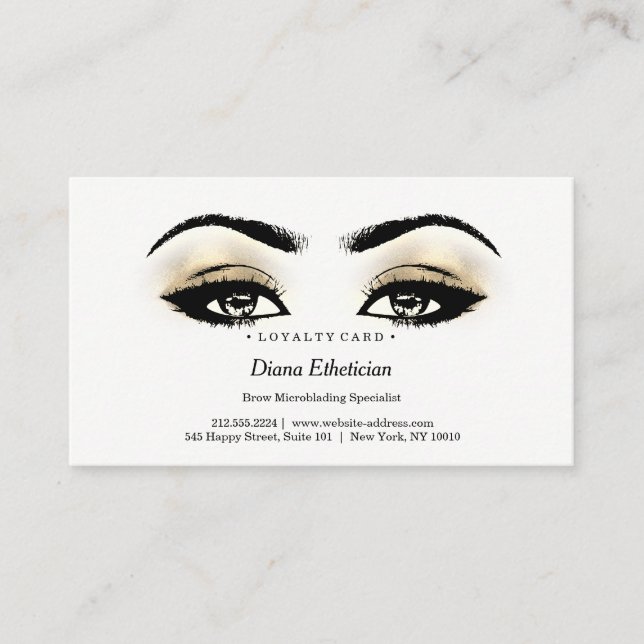 Loyalty Card 6 Beauty Salon Lash Esthetician Lojalitetskort (Framsida)