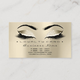 Loyalty Card 6 Beauty Salon Lash Guld Champaigne Lojalitetskort