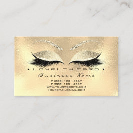 Loyalty Card 6 Beauty Salon Lash Guld Champaigne Lojalitetskort