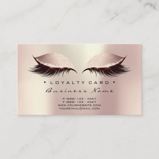 Loyalty Card 6 Beauty Salon Lash Makeup Artist Lojalitetskort (Framsida)