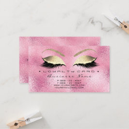 Loyalty Card 6 Beauty Salon Lash Rosa Glass Lojalitetskort