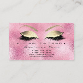 Loyalty Card 6 Beauty Salon Lash Rosa Glass Lojalitetskort