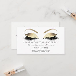 Loyalty Card 6 Beauty Salon Lash White Glam Guld Lojalitetskort