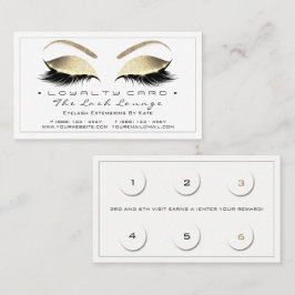 Loyalty Card 6 Beauty Salon Lash White Guld Blac Lojalitetskort