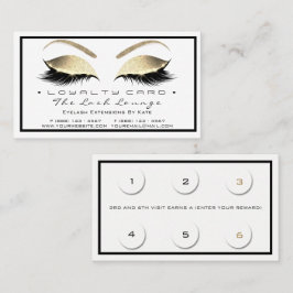 Loyalty Card 6 Beauty Salon Lash White Guld Glam Lojalitetskort