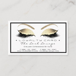 Loyalty Card 6 Beauty Salon Lash White Guld Glam Lojalitetskort