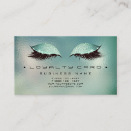 Loyalty Card 6 Beauty Salon Makeup Glass Aqua Lojalitetskort