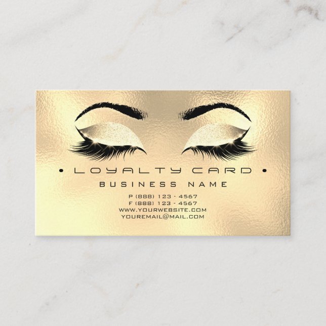 Loyalty Card 6 Beauty Salon Makeup Glass Eyebrowns Lojalitetskort (Framsida)