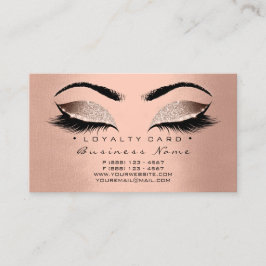 Loyalty Card 6 Lash Skin Ro Guld Krona Glitter Lojalitetskort