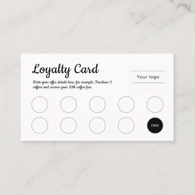 Loyalty Card, enkel och enkel skripttypografi Lojalitetskort (Framsida)