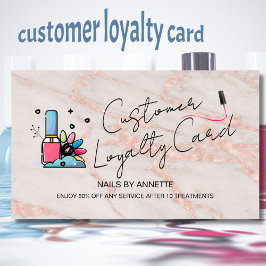 * Loyalty Card Manicurist Nail Tech Rose Gold   Visitkort