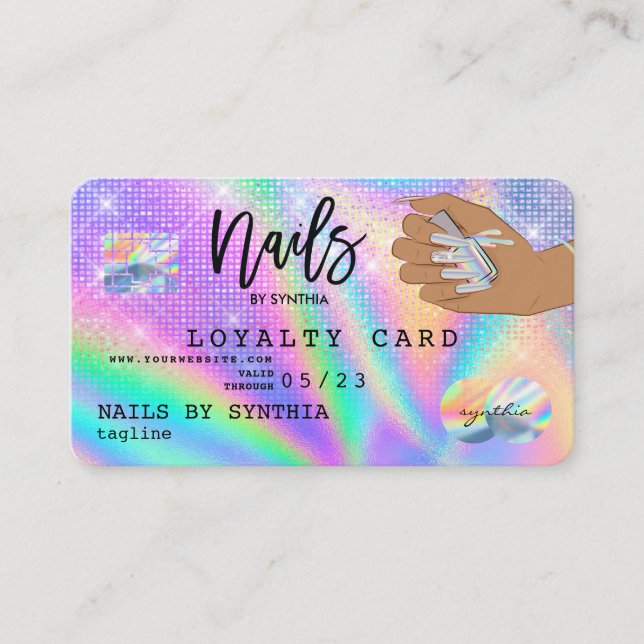 Loyalty Card Nagel Kredit-kort Holografisk bild Visitkort (Framsida)
