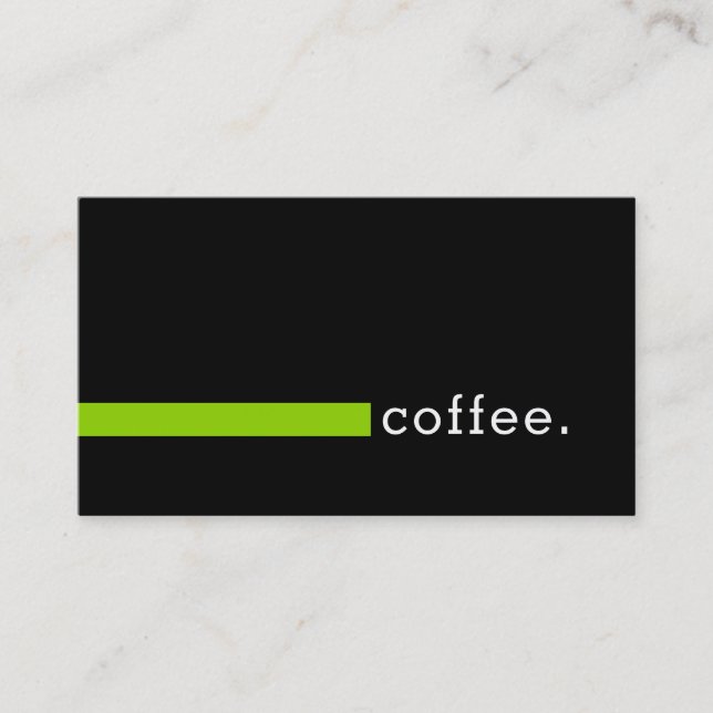 Loyalty Coffee Plain Black Modern Sheen Grönt Lojalitetskort (Framsida)