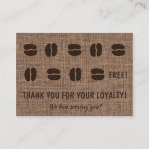 Loyalty Coffee Shop Latte Mugg Beans Brown Art Visitkort