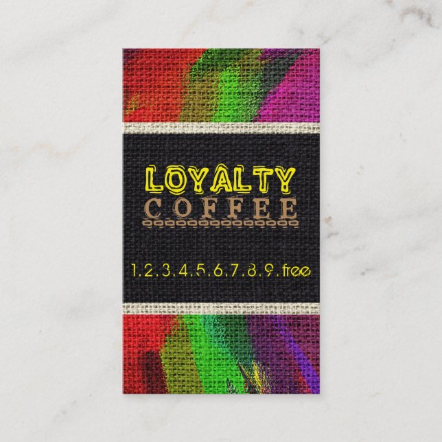 Loyalty Coffee Slår Burlap look #11 Lojalitetskort (Framsida)