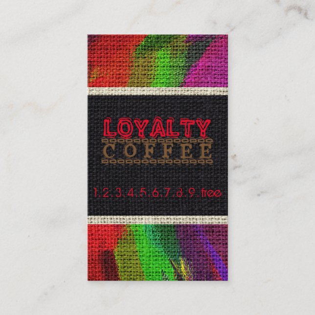 Loyalty Coffee Slår Burlap look #12 Lojalitetskort (Framsida)