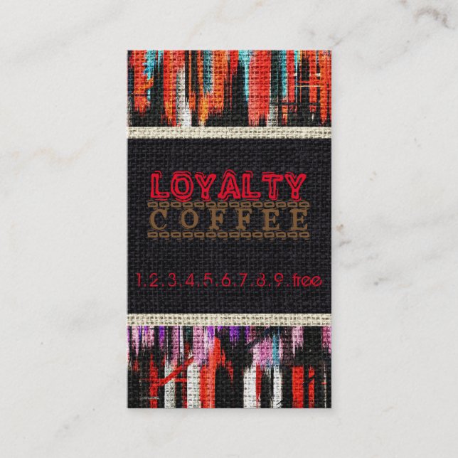 Loyalty Coffee Slår Burlap look #18 Lojalitetskort (Framsida)
