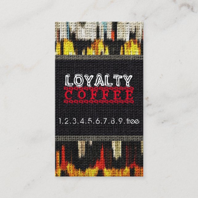 Loyalty Coffee Slår Burlap look #19 Lojalitetskort (Framsida)