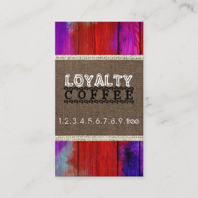 Loyalty Coffee Slår Burlap look #25 Lojalitetskort (Framsida)