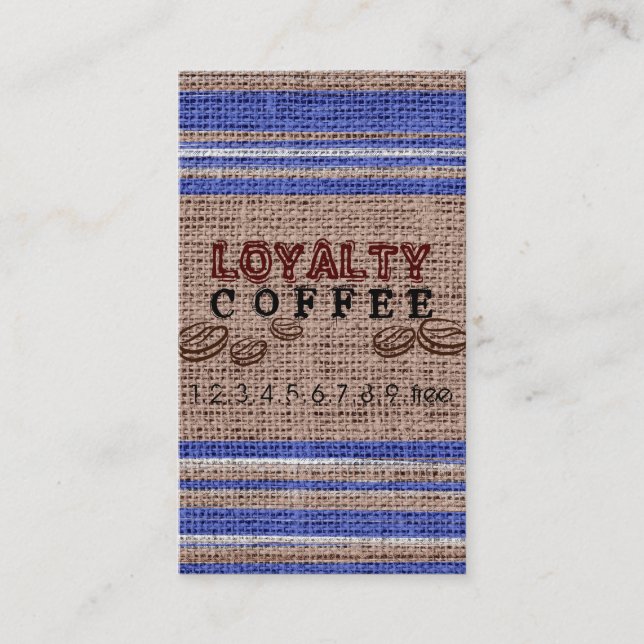 Loyalty Coffee Slår Burlap look #4 Lojalitetskort (Framsida)