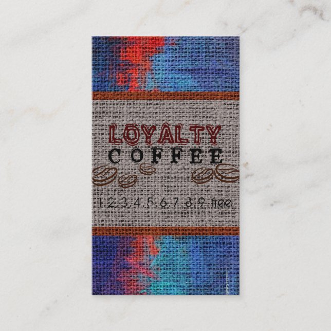 Loyalty Coffee Slår Burlap look #6 Lojalitetskort (Framsida)