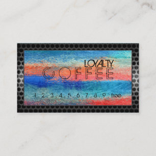 Loyalty Coffee Slår Colorful Wood look #4 Lojalitetskort