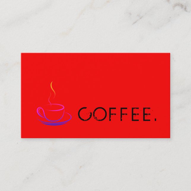 Loyalty Coffee Slår Modern Red Background Lojalitetskort (Framsida)