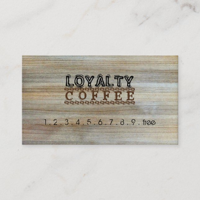 Loyalty Coffee Slår Modern Wood #2 Lojalitetskort (Framsida)