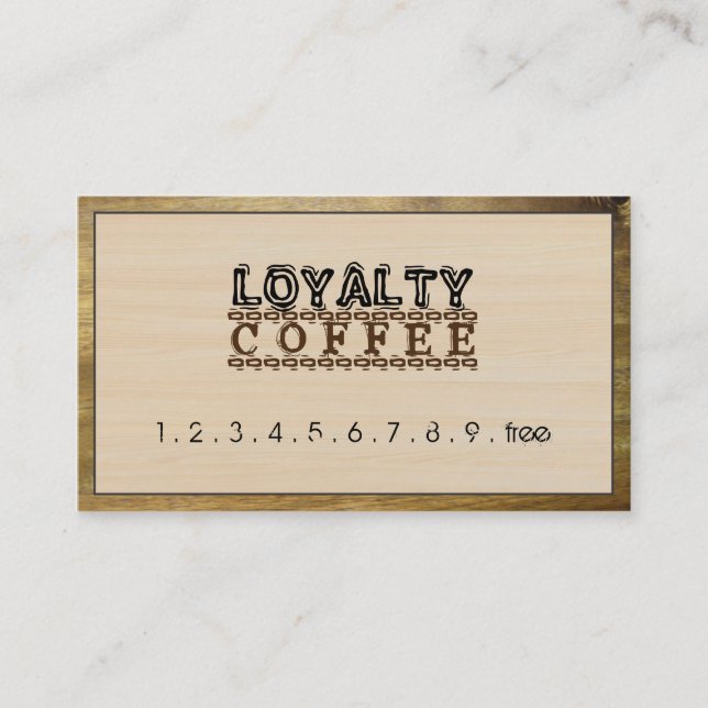 Loyalty Coffee Slår Modern Wood #4 Lojalitetskort (Framsida)