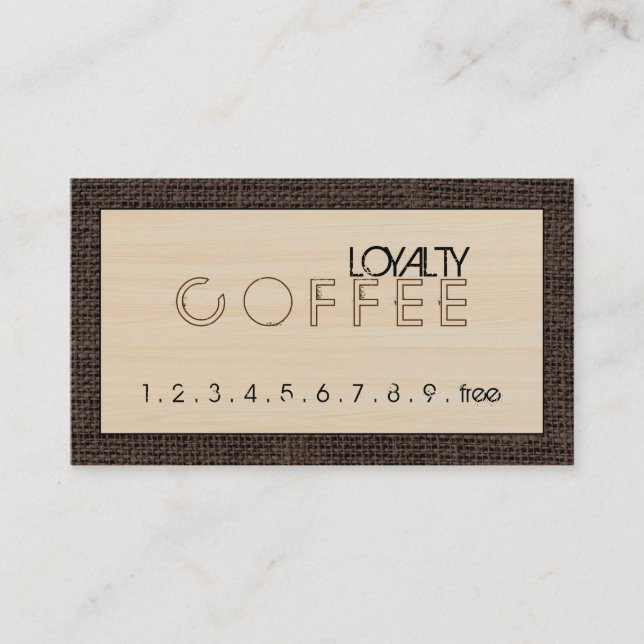 Loyalty Coffee Slår Modern Wood #6 Lojalitetskort (Framsida)