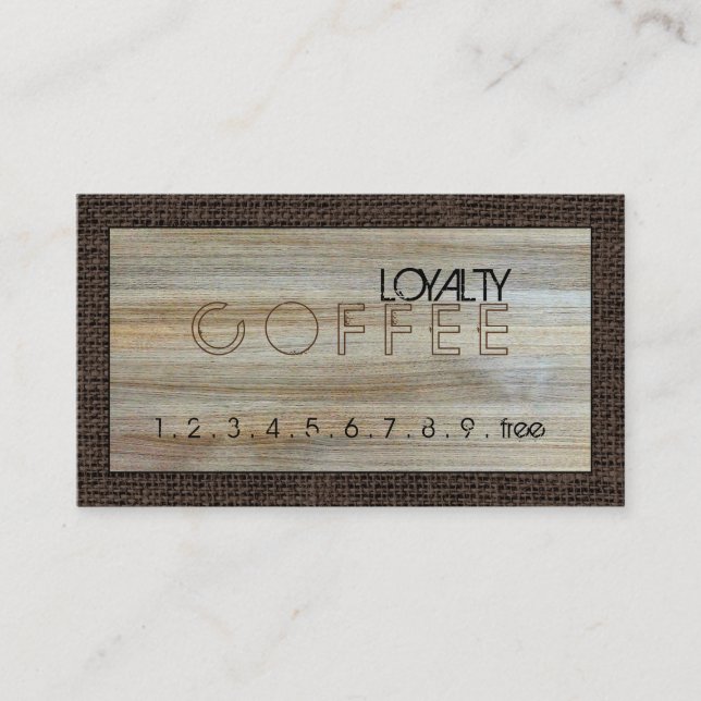 Loyalty Coffee Slår Modern Wood #7 Lojalitetskort (Framsida)