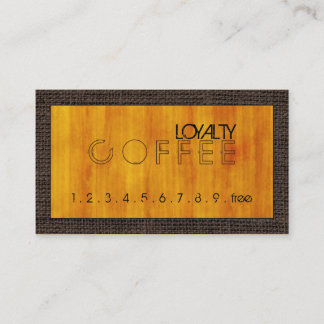 Loyalty Coffee Slår Modern Wood Grain #6 Lojalitetskort