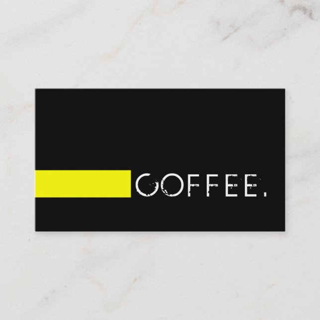 Loyalty Coffee Slår Plain Black Modern Gult Lojalitetskort (Framsida)