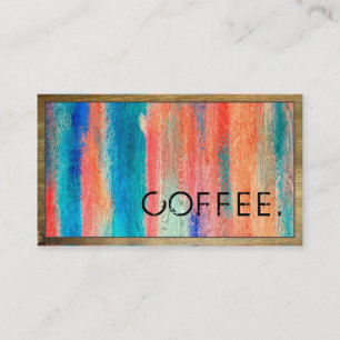 Loyalty Coffee Slår Retro Färg Wood look #10 Lojalitetskort