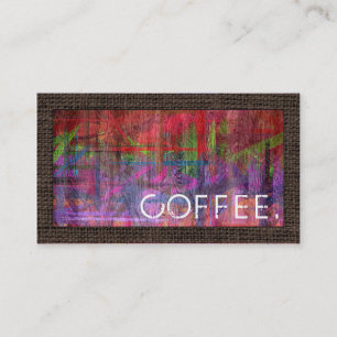 Loyalty Coffee Slår Retro Färg Wood look #4 Lojalitetskort