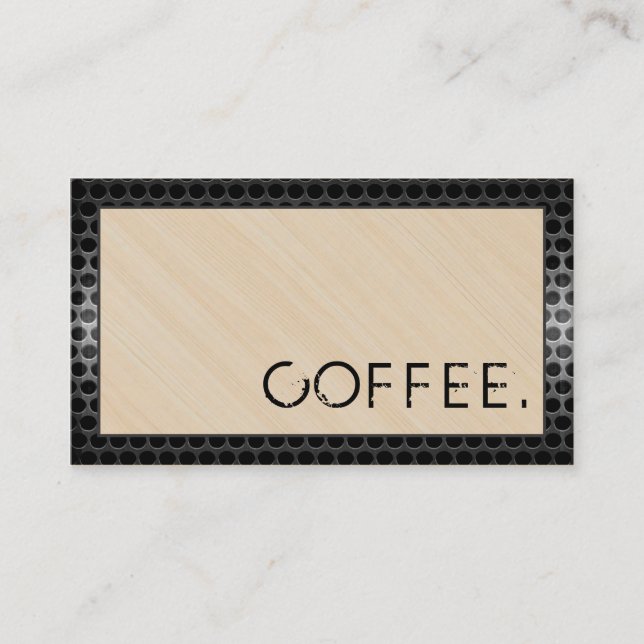 Loyalty Coffee Slår Wood look Modern Metall #12 Lojalitetskort (Framsida)