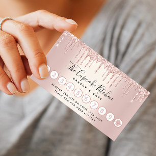 Loyalty Cupkaka Bakery Chef Ro Guld Glitter Drift Visitkort