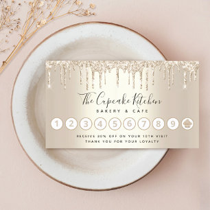 Loyalty Cuptårta Bakery Chef Guld Glitter Drives Visitkort