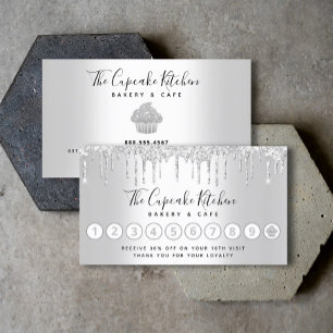 Loyalty Cuptårta Bakery Chef Silver Glitter Drives Visitkort