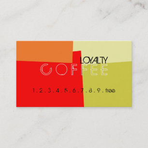 Loyalty-kaffe Slå Retro Färg Mönster #13 Lojalitetskort