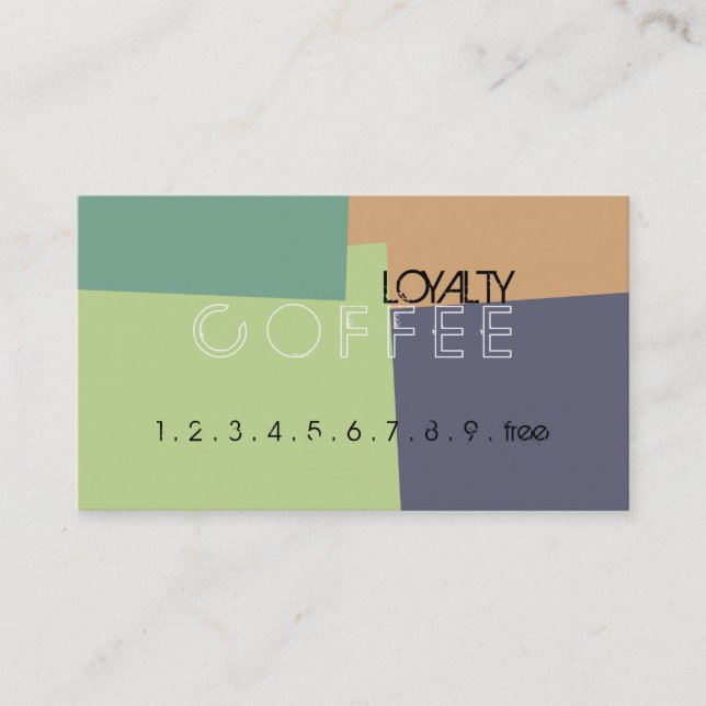 Loyalty-kaffe Slå Retro Färg Mönster #14 Lojalitetskort (Framsida)