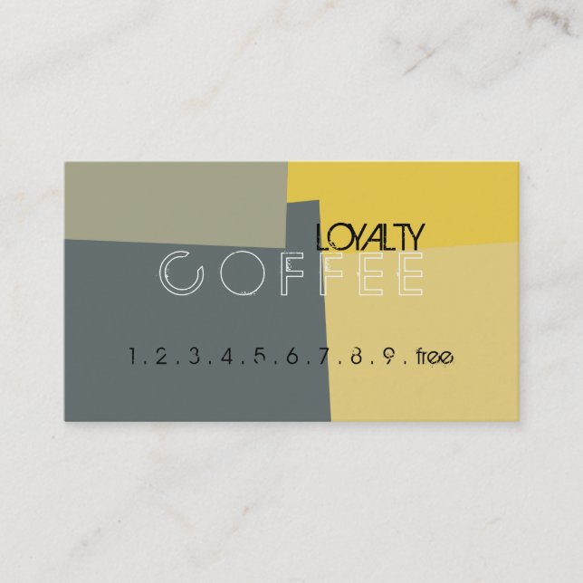 Loyalty-kaffe Slå Retro Färg Mönster #15 Lojalitetskort (Framsida)
